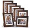 Rustic Brown Wooden Frames Display 4 by 6 Inch Photo with Mat or 5x7 Without Mat for Wall or Tabletop Decor, 4x6 Picture Frame 7 Pack
